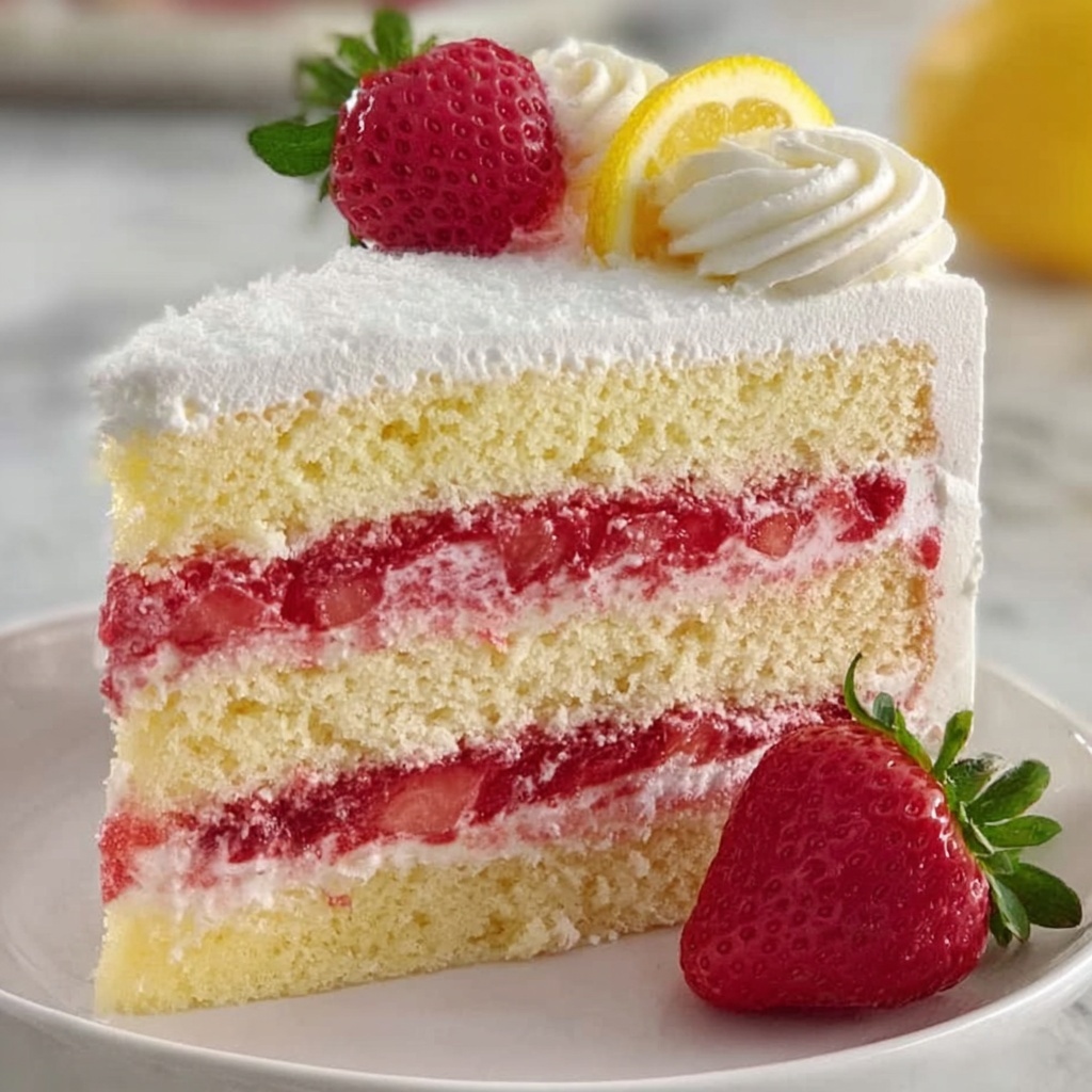 Strawberry Lemonade Cake Layers Recipe - Recipe Image