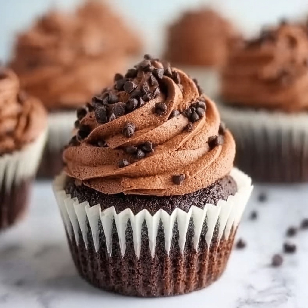 Brownie Cupcakes with Chocolate Buttercream Frosting Recipe - Recipe Image