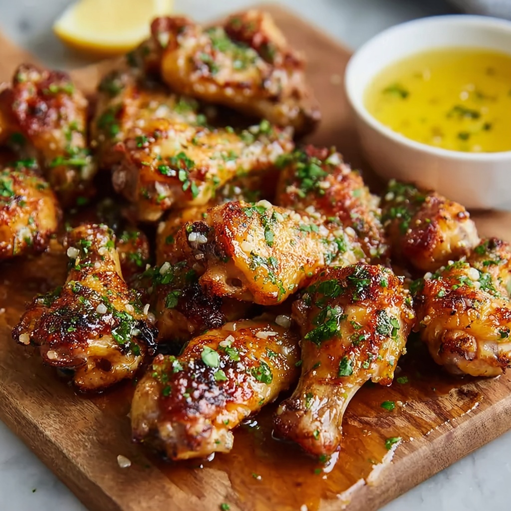 Baked Lemon Garlic Chicken Wings Recipe - Recipe Image