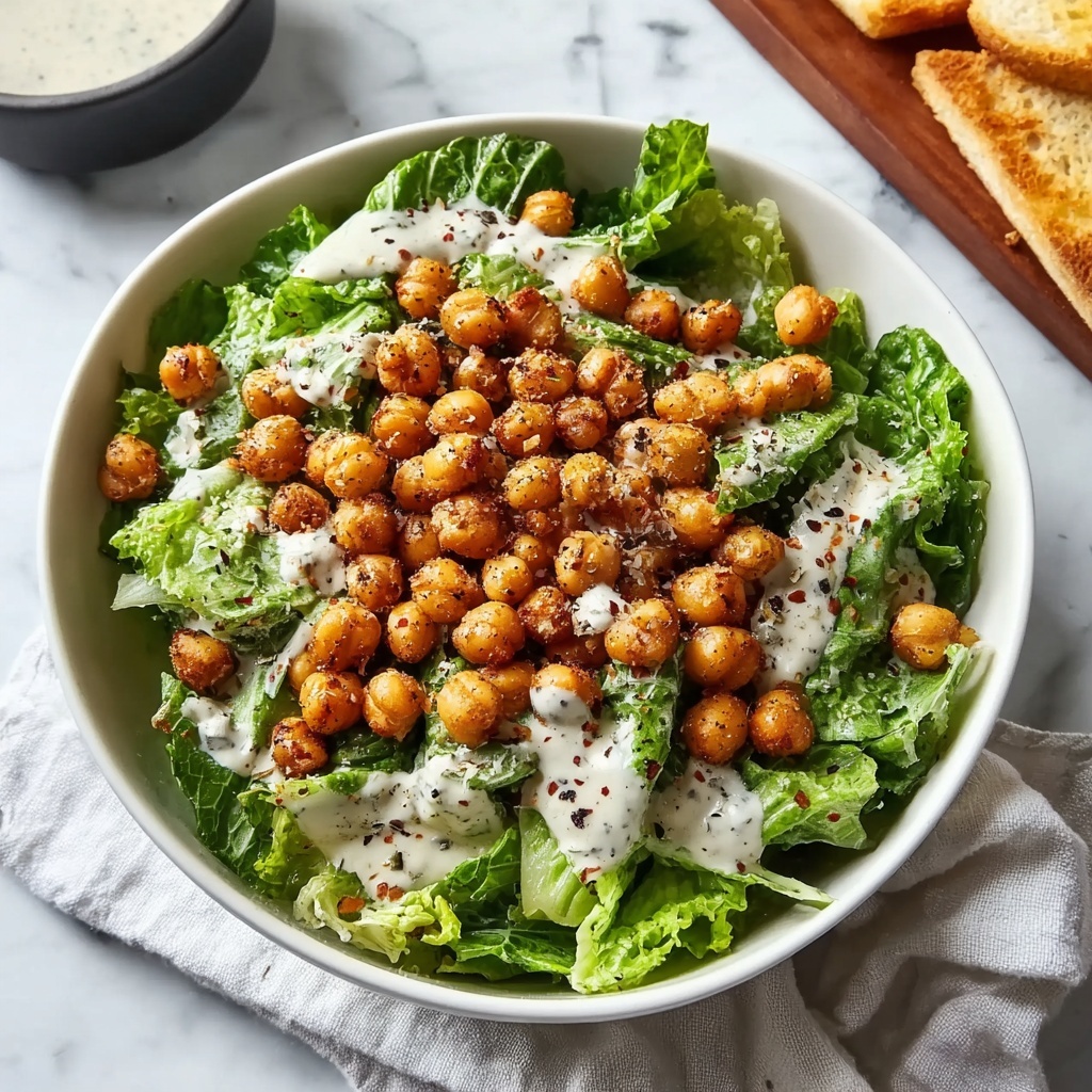 Vegan Caesar Salad with Roasted Chickpeas Recipe - Recipe Image