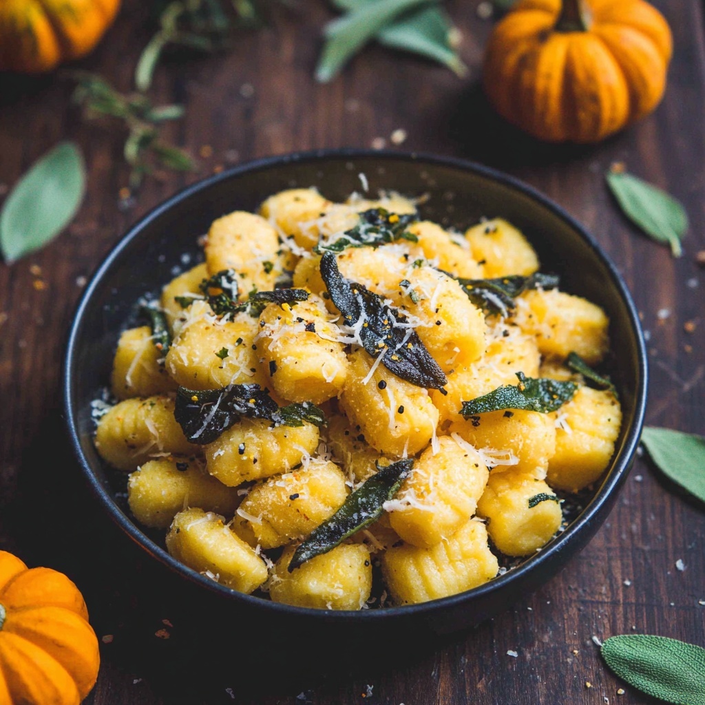 Pumpkin Sage Gnocchi with Browned Butter and Crispy Sage Recipe - Recipe Image