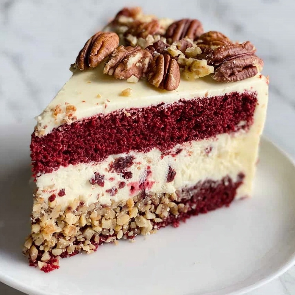 Pecan Red Velvet Cheesecake Recipe - Recipe Image