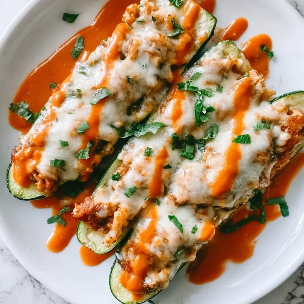 Buffalo Chicken Zucchini Boats Recipe - Recipe Image