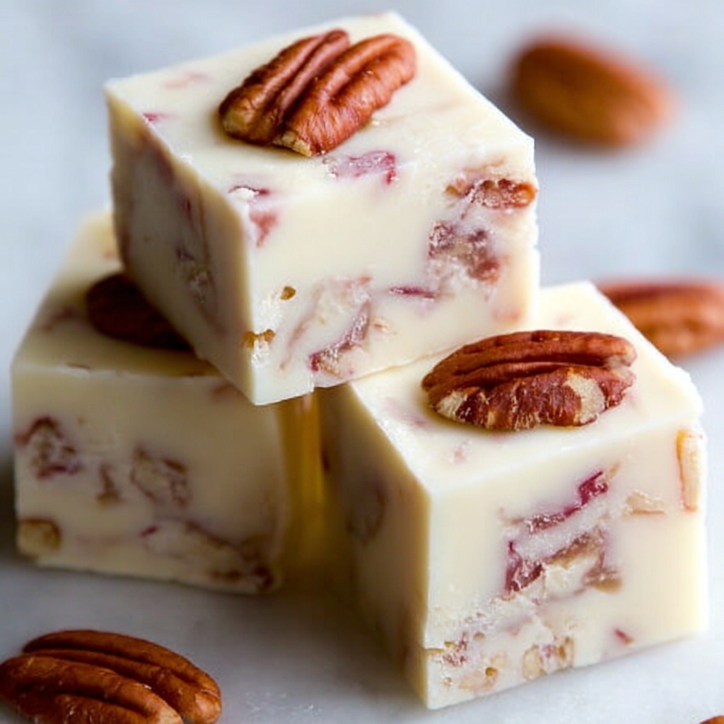 Strawberry Pecan White Chocolate Fudge Recipe - Recipe Image