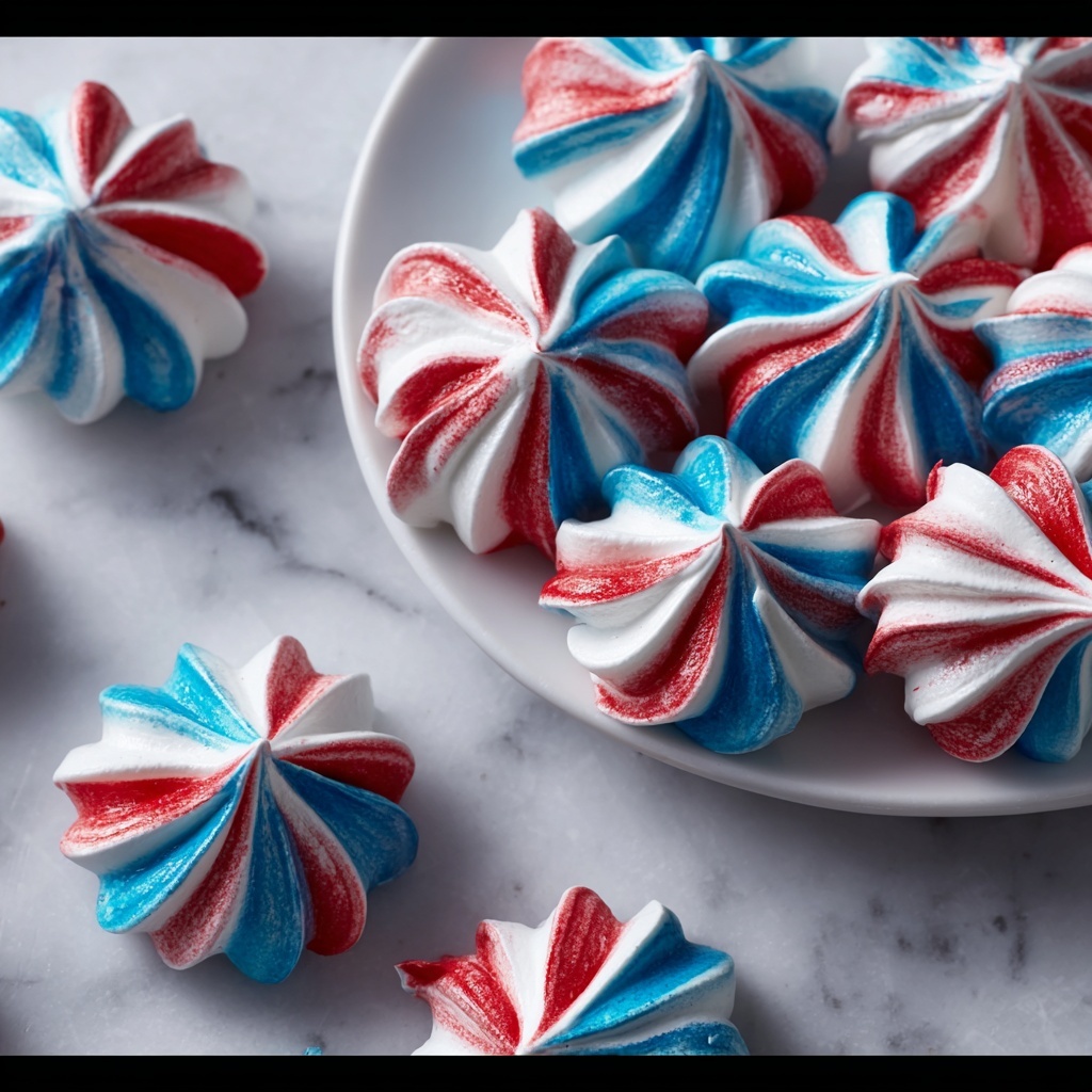 Patriotic Meringue Kisses Recipe - Recipe Image