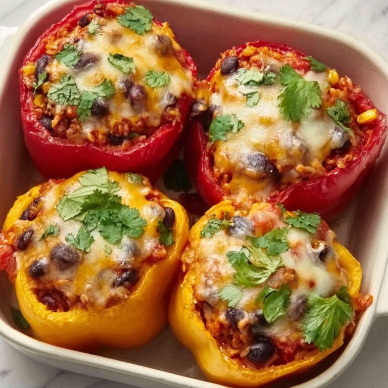 Stuffed Bell Peppers with Melted Cheese Recipe