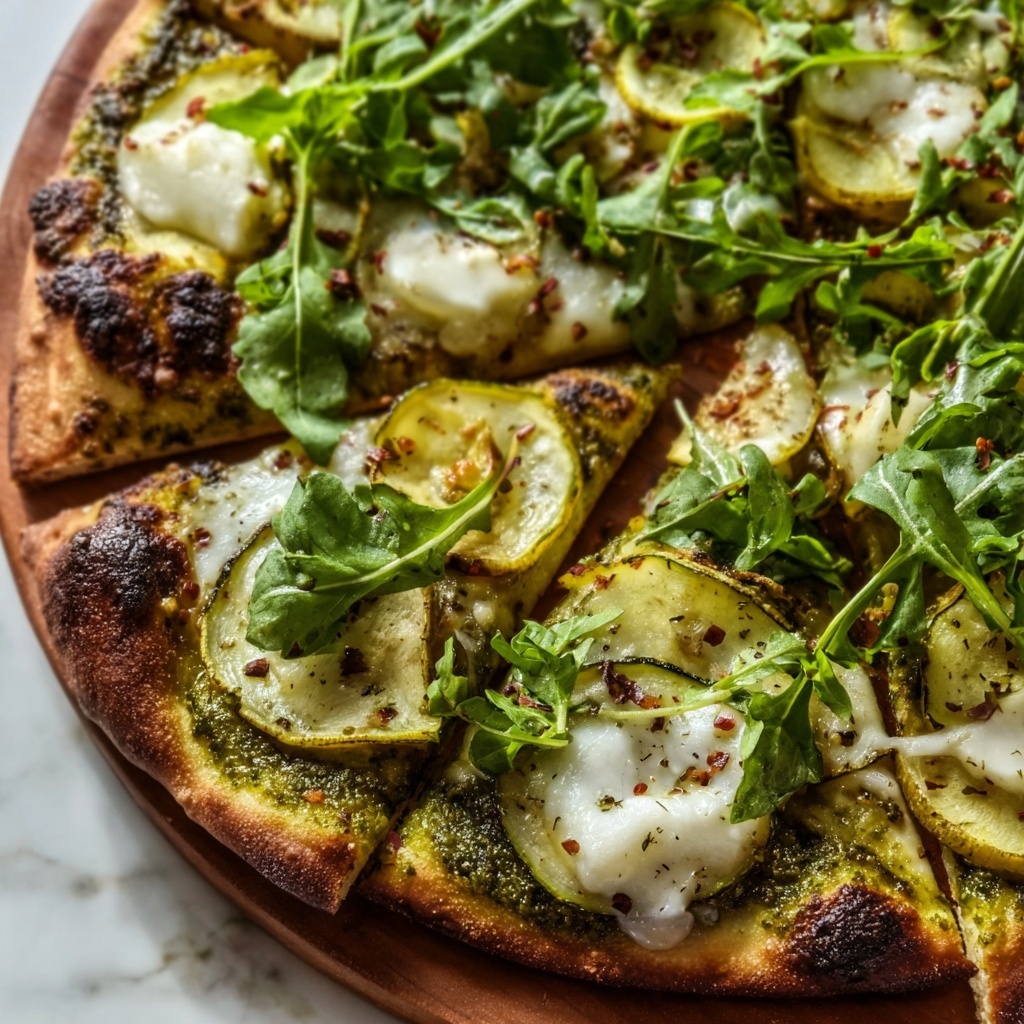 Artichoke Pesto and Burrata Pizza with Lemony Arugula Recipe - Recipe Image