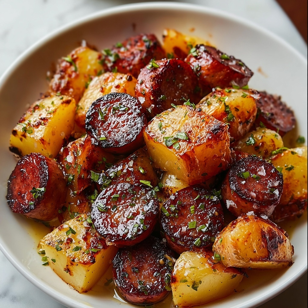 Honey Garlic Sausage Potatoes Recipe - Recipe Image