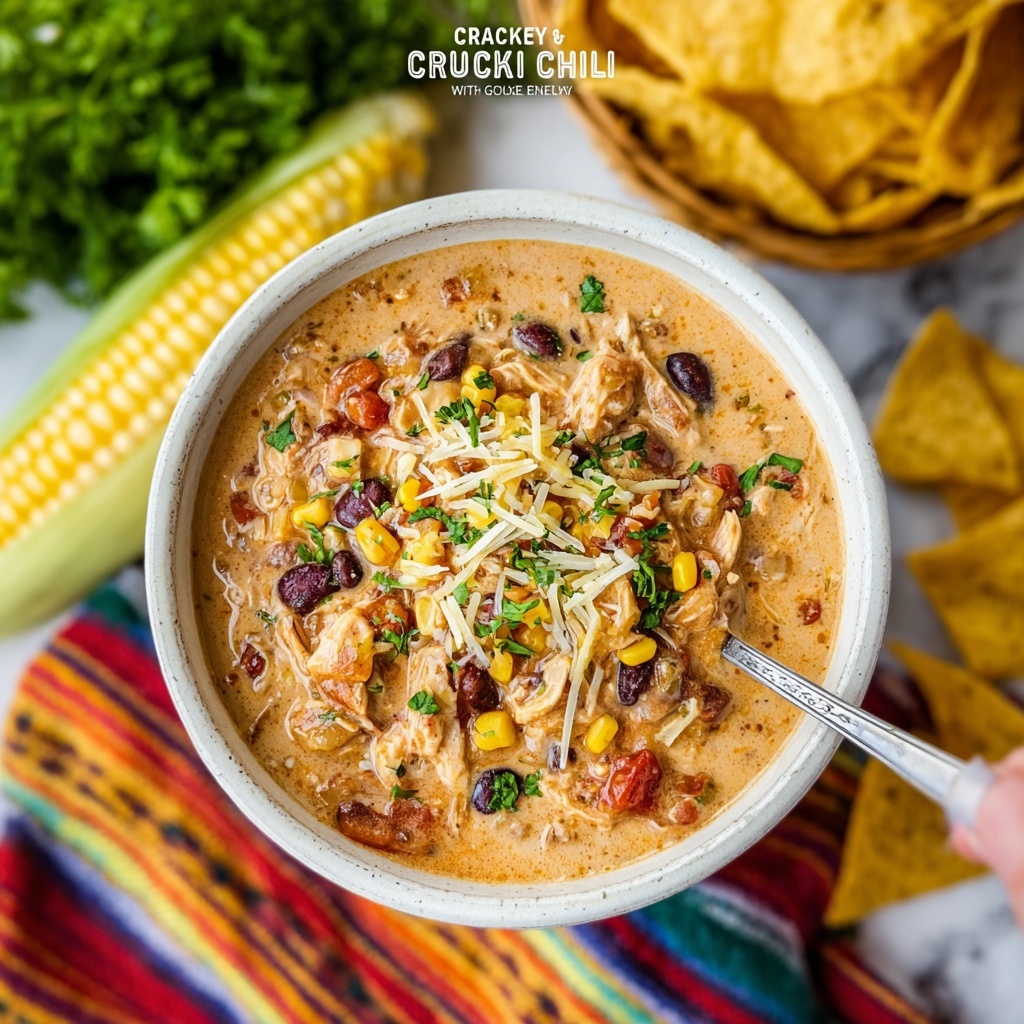 Slow Cooker Cream Cheese Crack Chicken Chili Recipe - Recipe Image