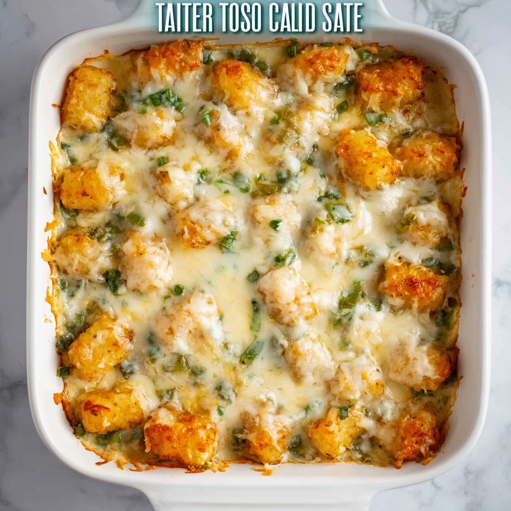 Salsa Verde Chicken Tater Tot Casserole Recipe - Recipe Image