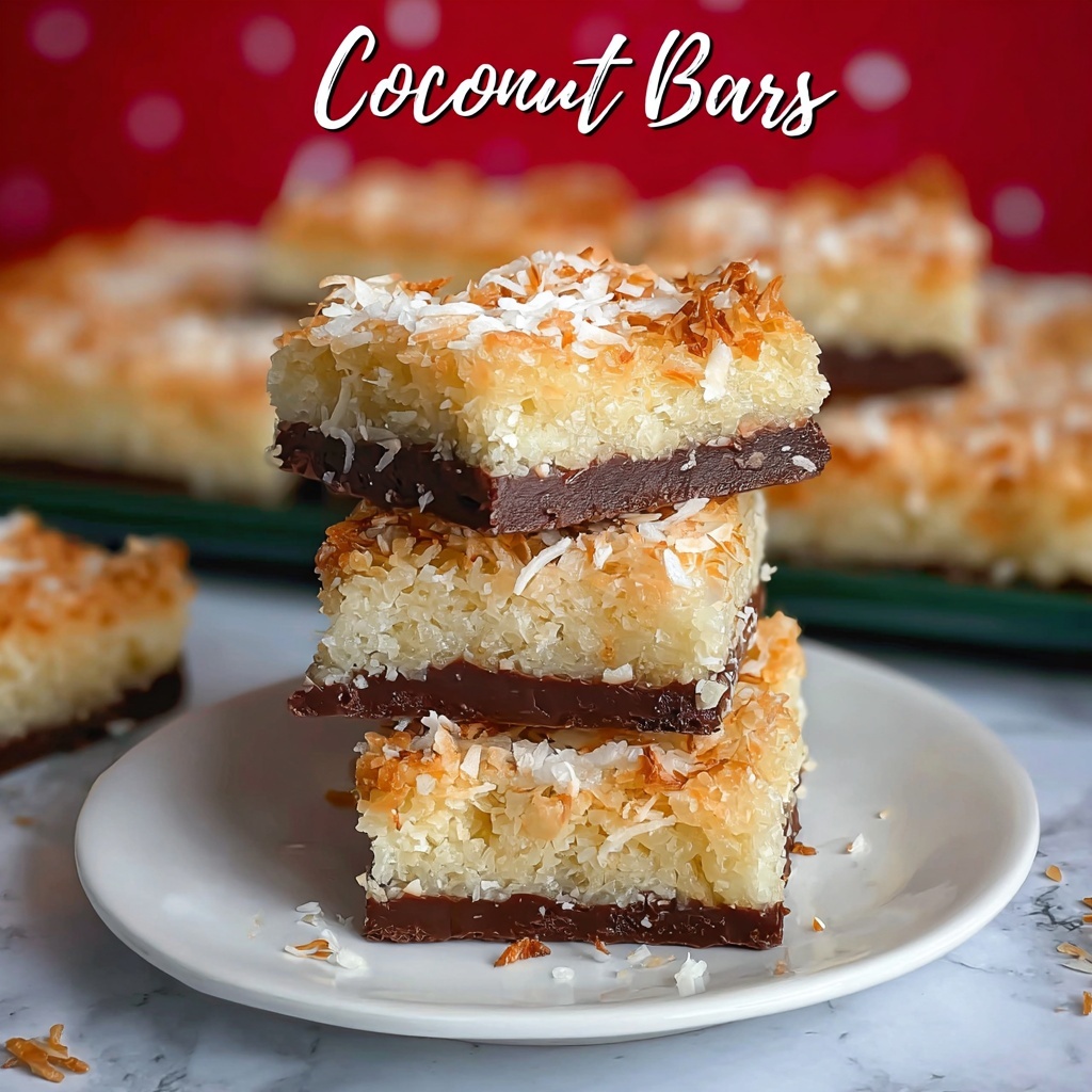Delicious Coconut Bars with Chocolate Brownie Layer Recipe - Recipe Image