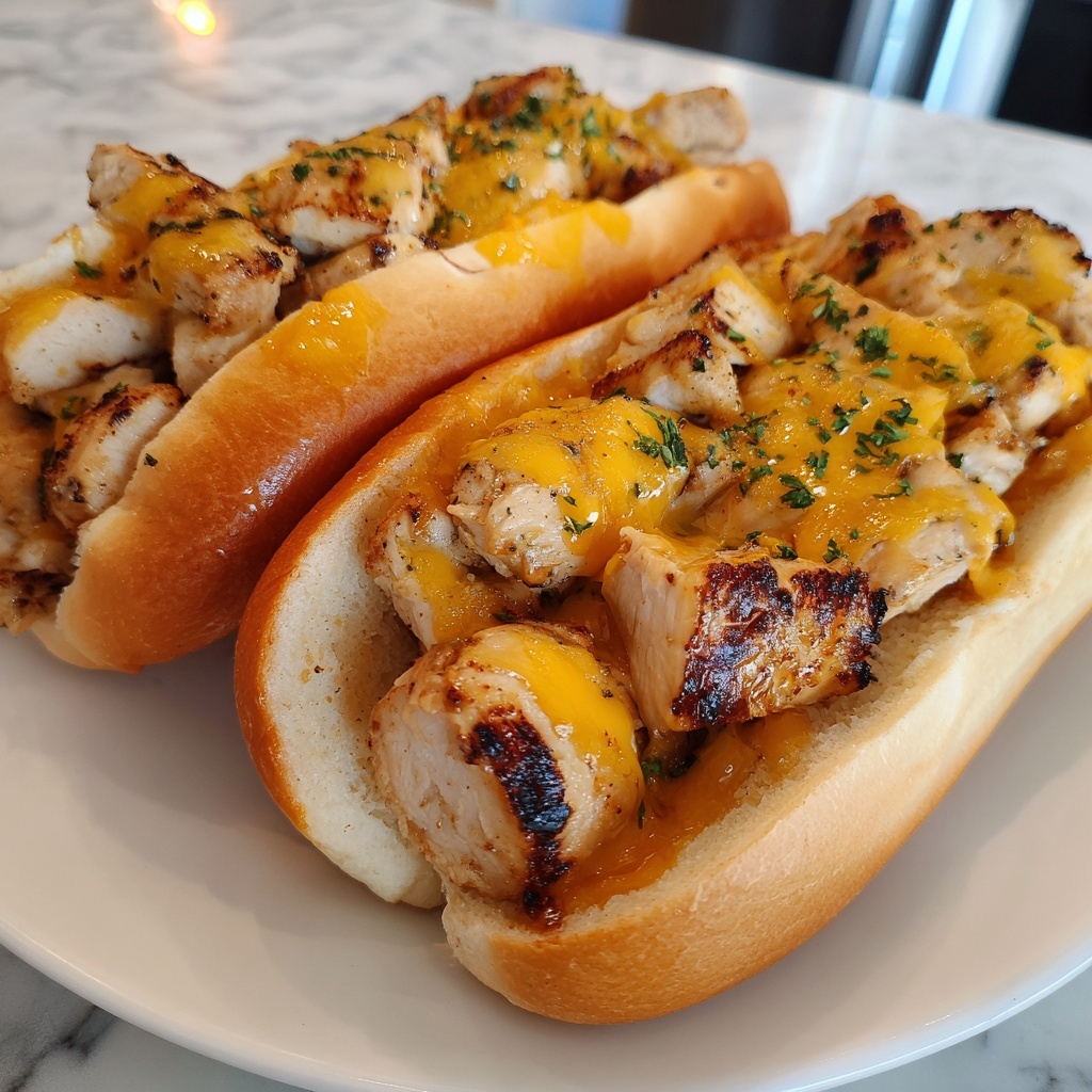 Chicken Cheese Steak Sandwiches Recipe - Recipe Image