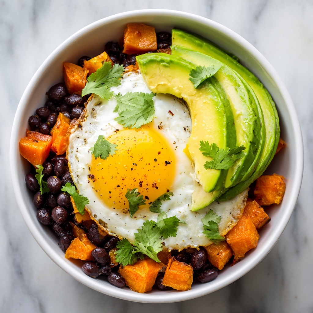 Southwest Sweet Potato Hash with Eggs, Avocado, and Cilantro Recipe - Recipe Image