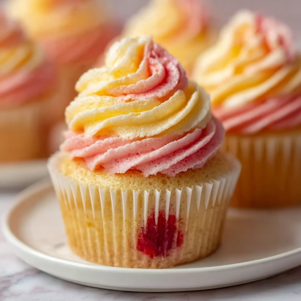 Mango Strawberry Sunset Cupcakes Recipe - Recipe Image