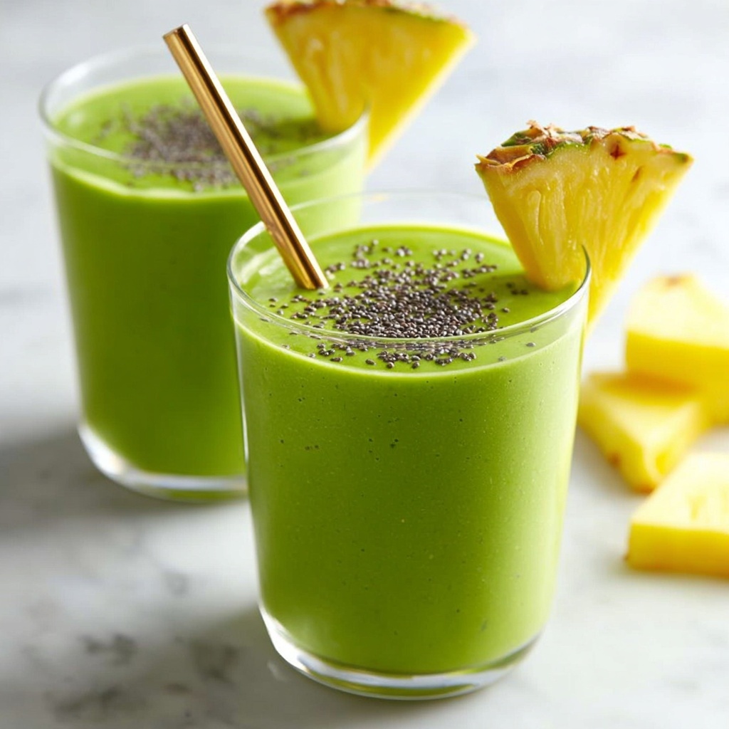 Tropical Green Detox Smoothie Recipe - Recipe Image