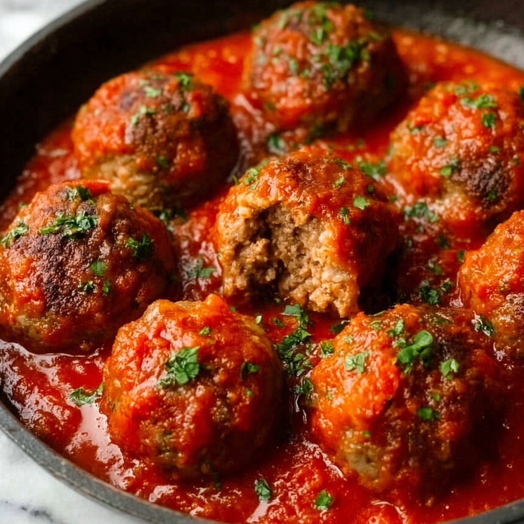 Classic Italian Ground Beef Meatballs in Marinara Recipe - Recipe Image