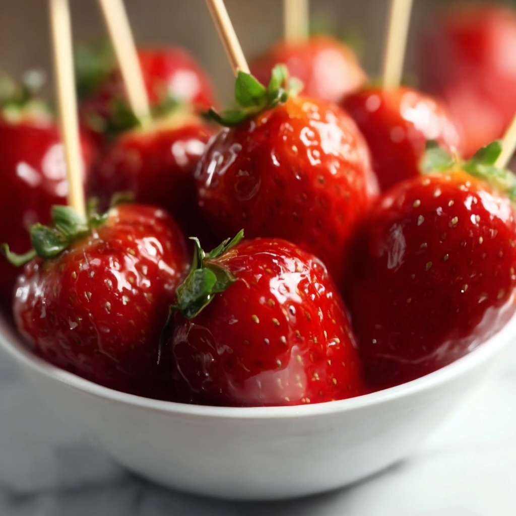 Candy Fruit Skewers: Crunchy, Sweet Strawberry Delight Recipe - Recipe Image