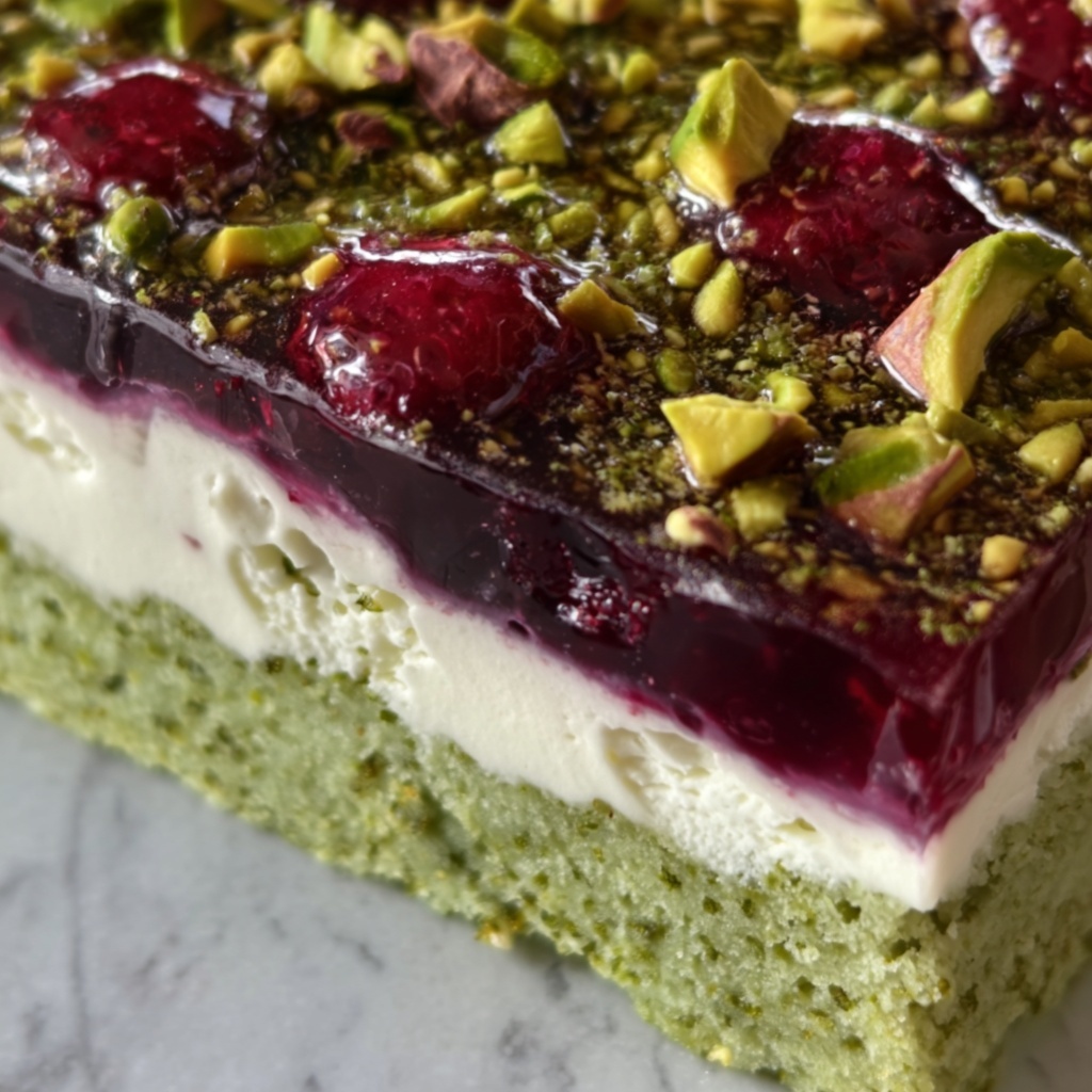 Raspberry Delight Pistachio Cake Extravaganza Recipe - Recipe Image