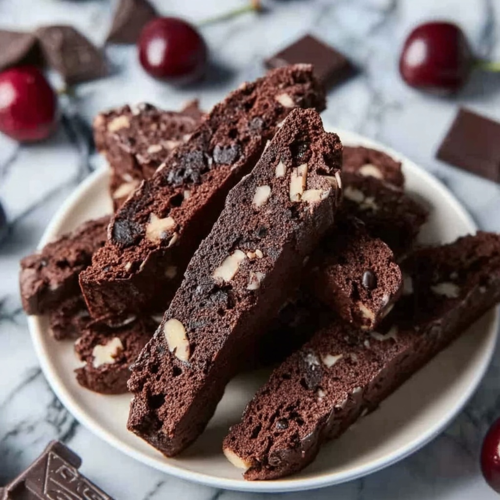 Decadent Chocolate Cherry Biscotti Recipe - Recipe Image