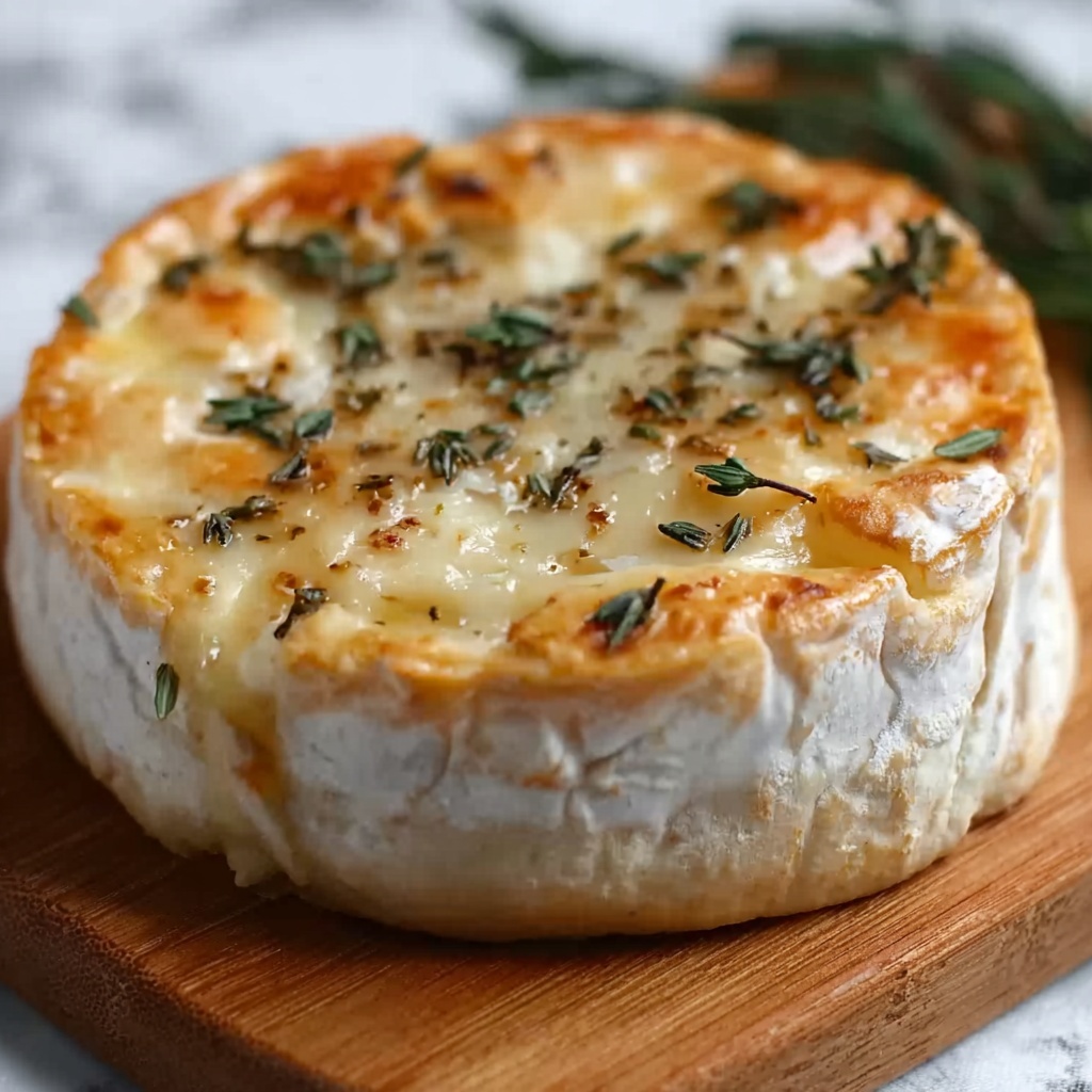Savory Baked Brie with Garlic and Herbs Recipe - Recipe Image