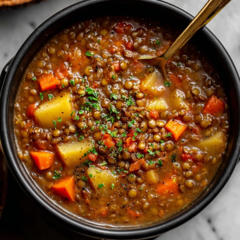 Hearty Lentil Soup with Ground Beef Recipe
