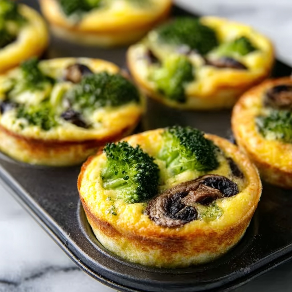 Veggie-Packed Broccoli & Mushroom Egg Cups Recipe - Recipe Image
