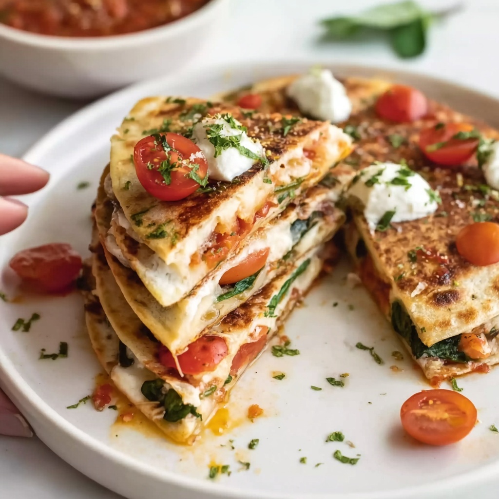 Mediterranean Spinach, Feta, and Mozzarella Quesadillas Recipe - Recipe Image