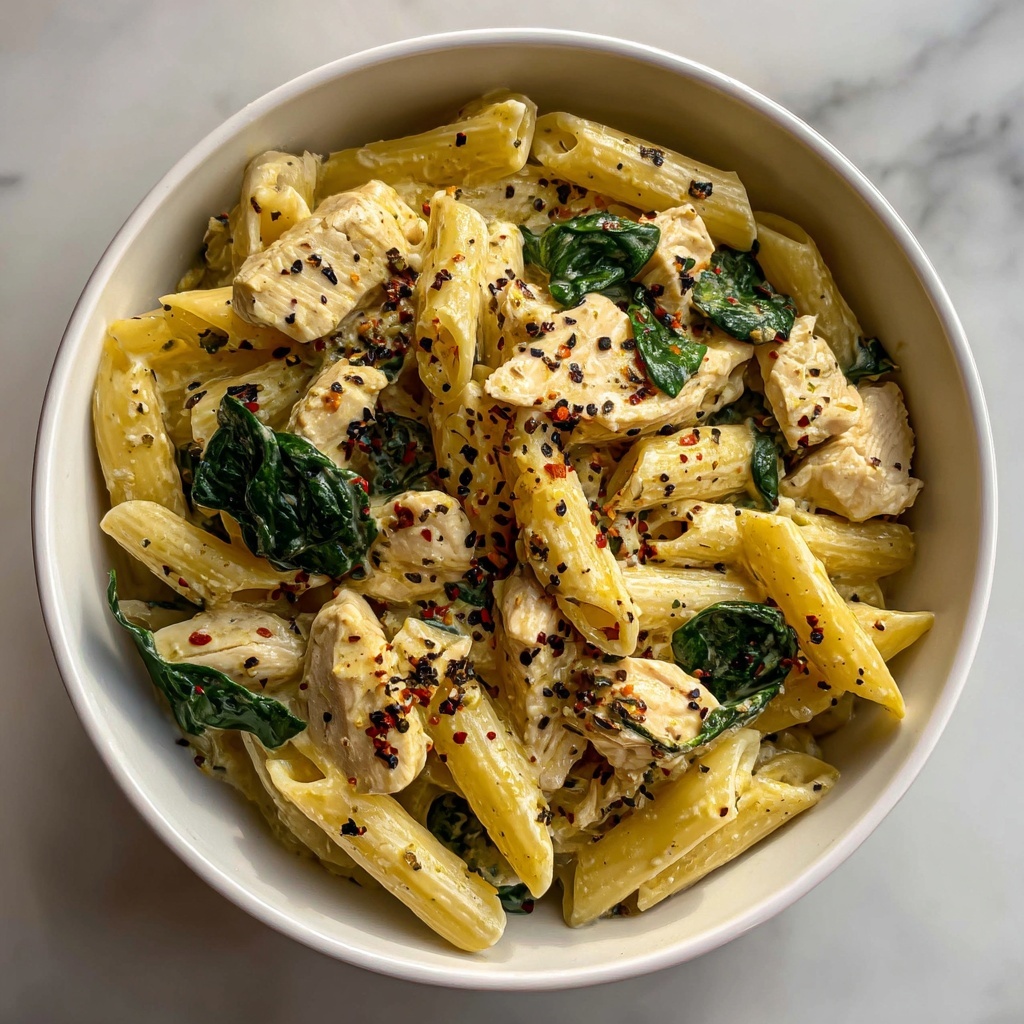 Creamy Chicken and Spinach Pasta Recipe - Recipe Image