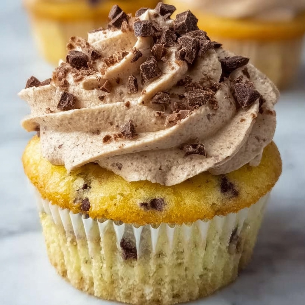 Chocolate Chip Cupcakes with Creamy Cocoa Frosting Recipe - Recipe Image