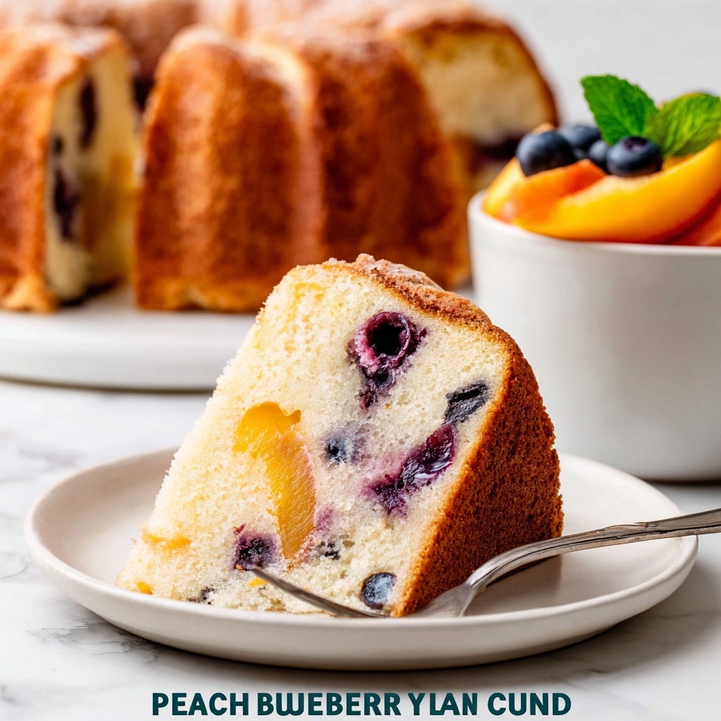 Peach & Blueberry Pound Cake Recipe - Recipe Image