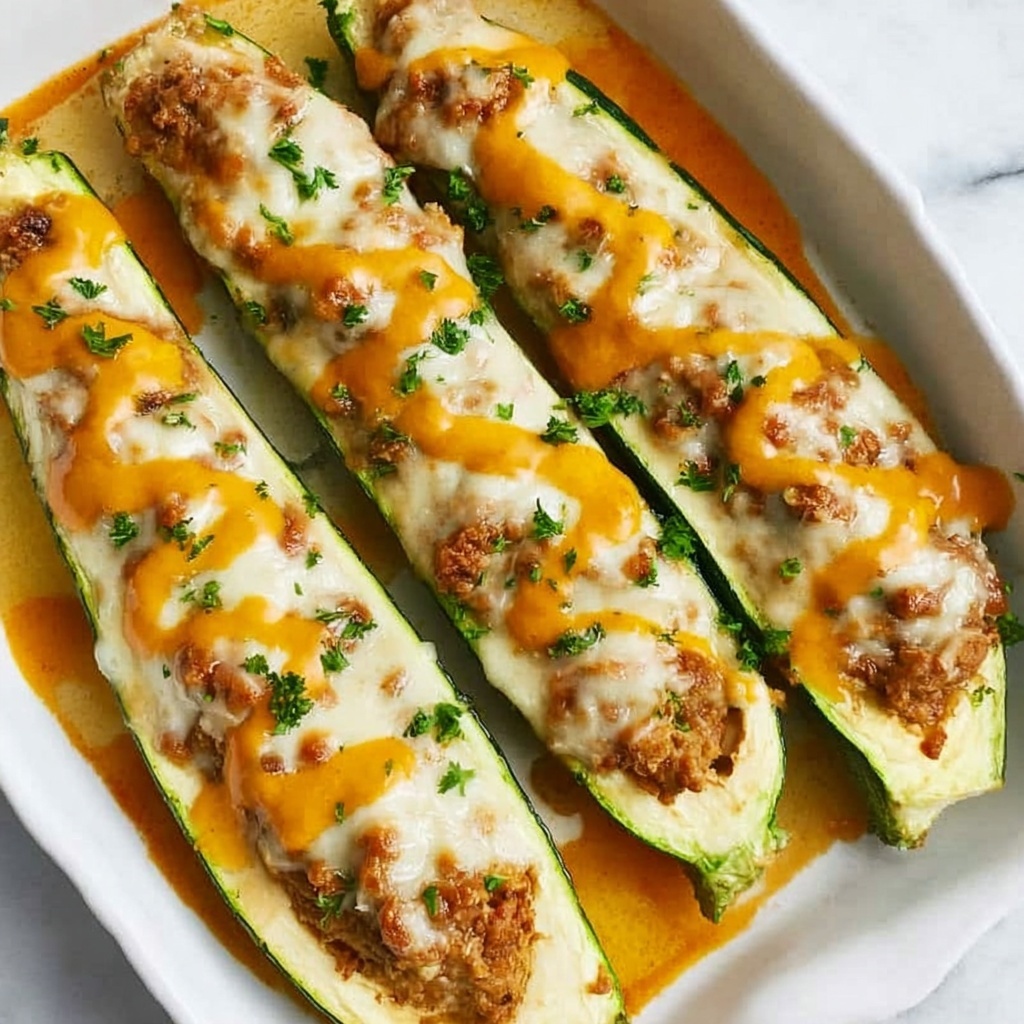Buffalo Chicken Zucchini Boats Recipe - Recipe Image