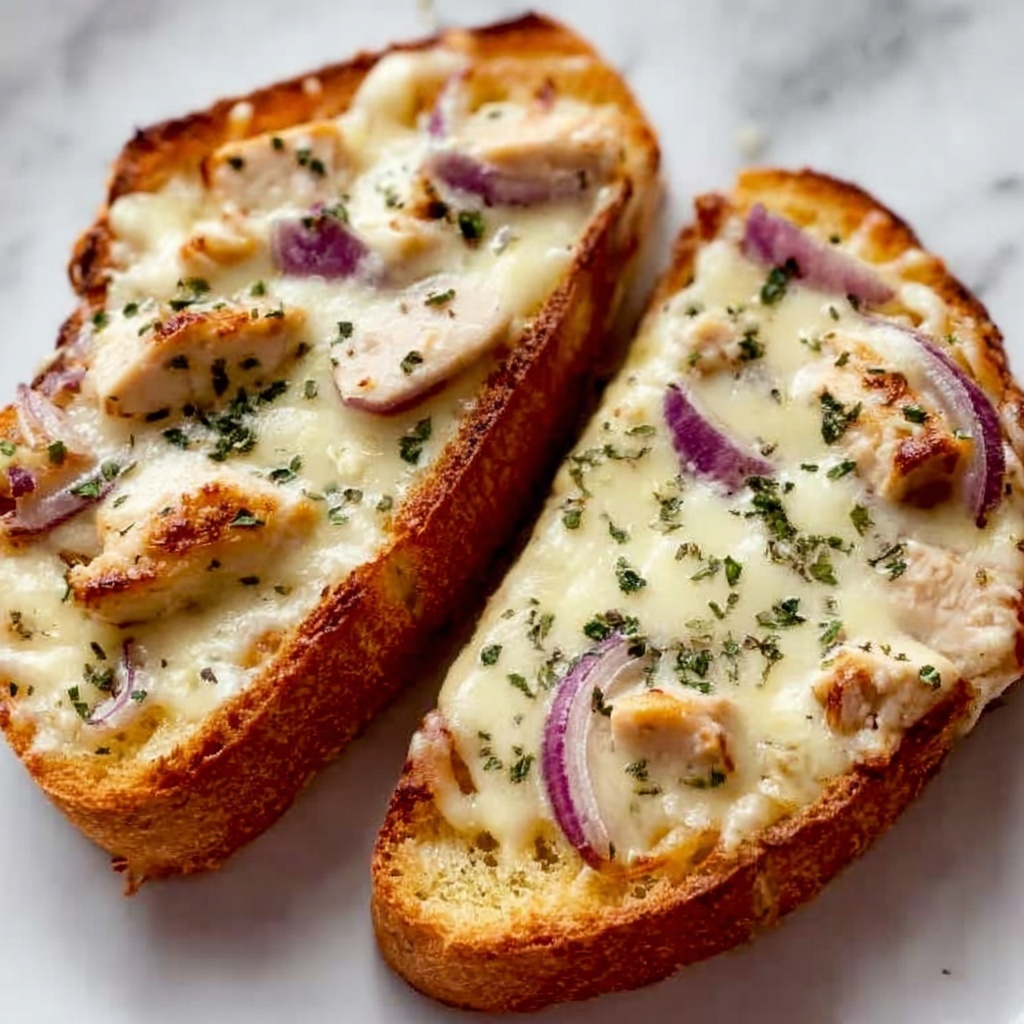 French Bread Chicken Alfredo Pizza Recipe - Recipe Image