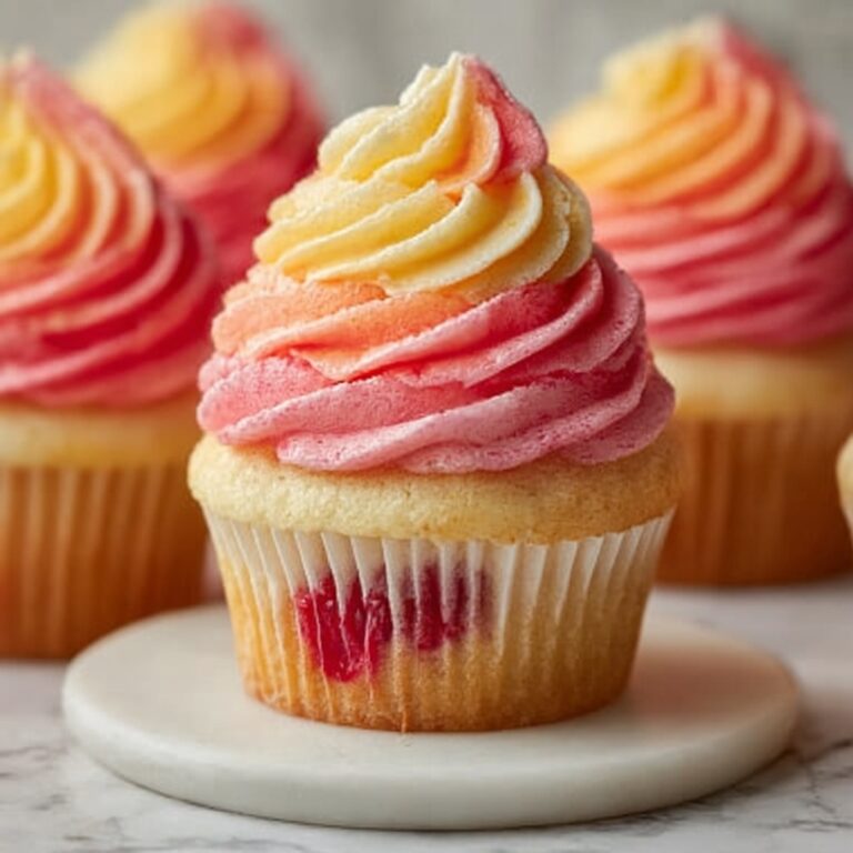 Mango Strawberry Sunset Cupcakes Recipe