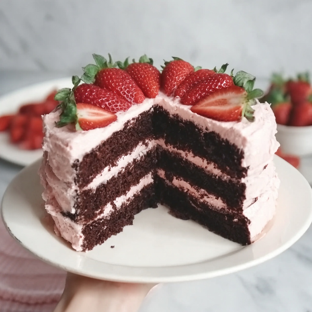 Chocolate Strawberry Layer Cake Recipe - Recipe Image