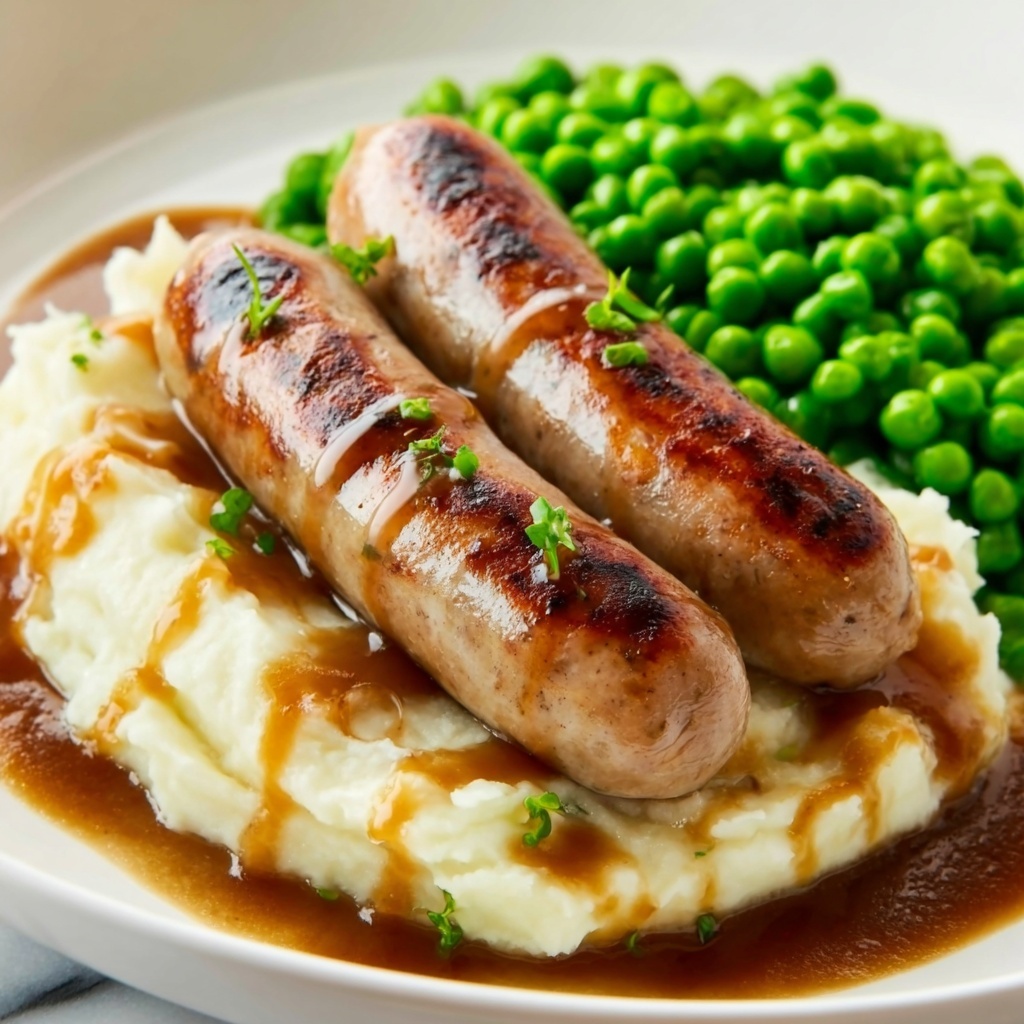 Classic Bangers and Mash with Onion Gravy Recipe - Recipe Image