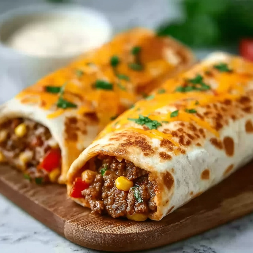 Beef and Cheese Chimichangas Recipe - Recipe Image