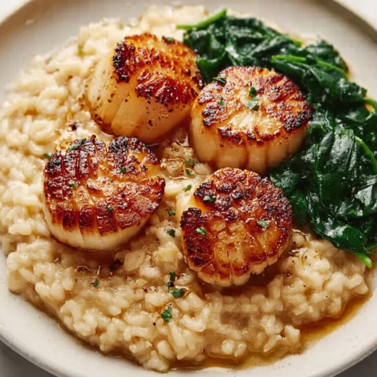 Brown Butter Scallops with Parmesan Risotto Recipe