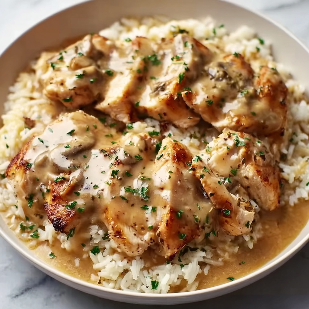 Smothered Chicken and Rice Recipe - Recipe Image