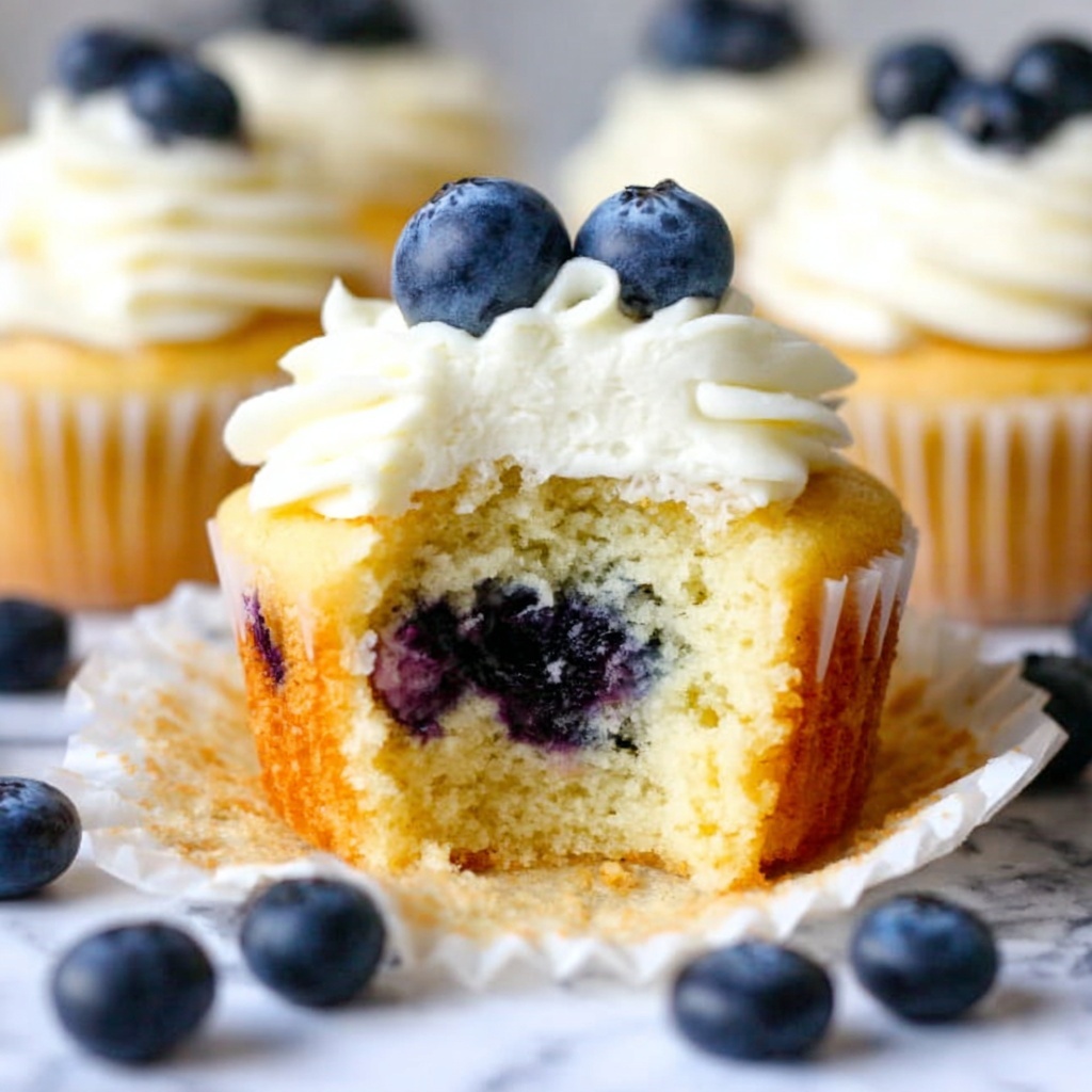 Lemon Blueberry Cupcakes with Cream Cheese Frosting Recipe - Recipe Image