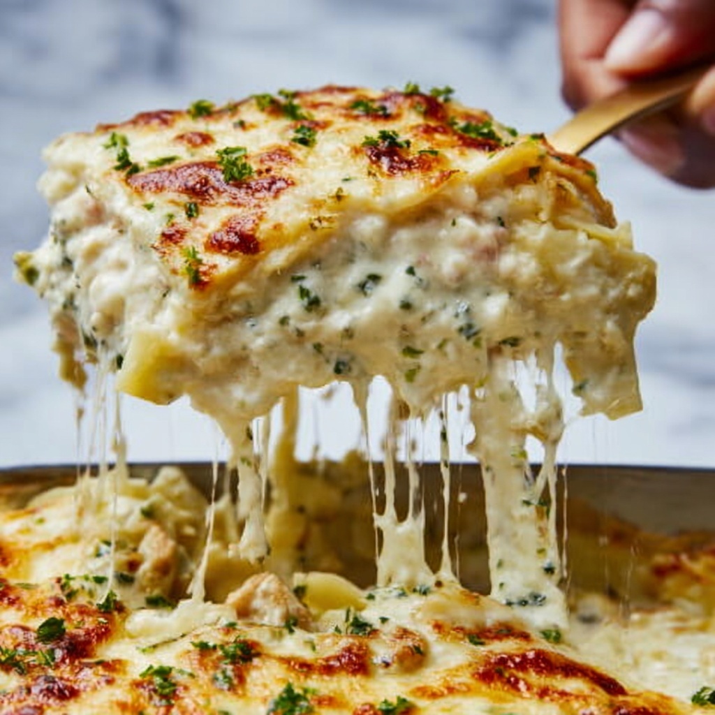 Creamy Chicken Spinach Lasagna Recipe - Recipe Image