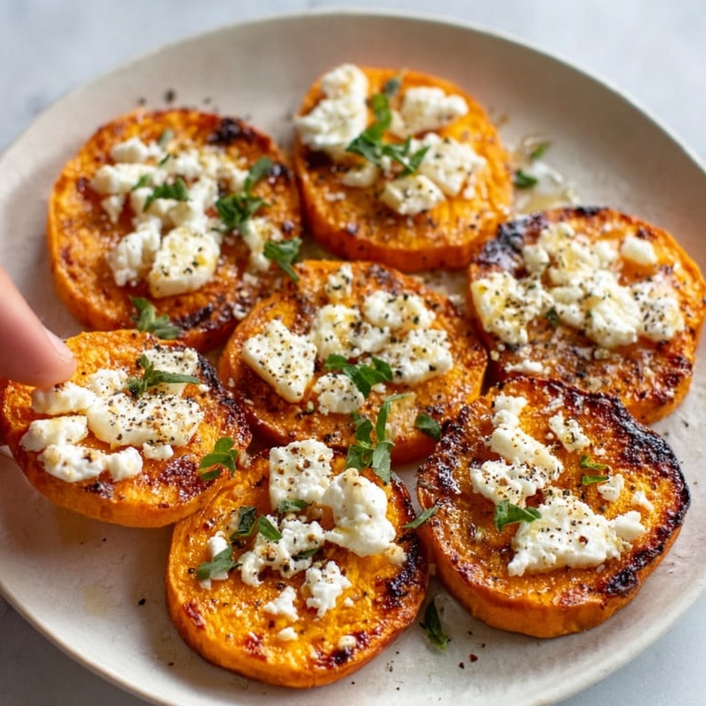 Honey Feta Roasted Sweet Potato Rounds Recipe - Recipe Image