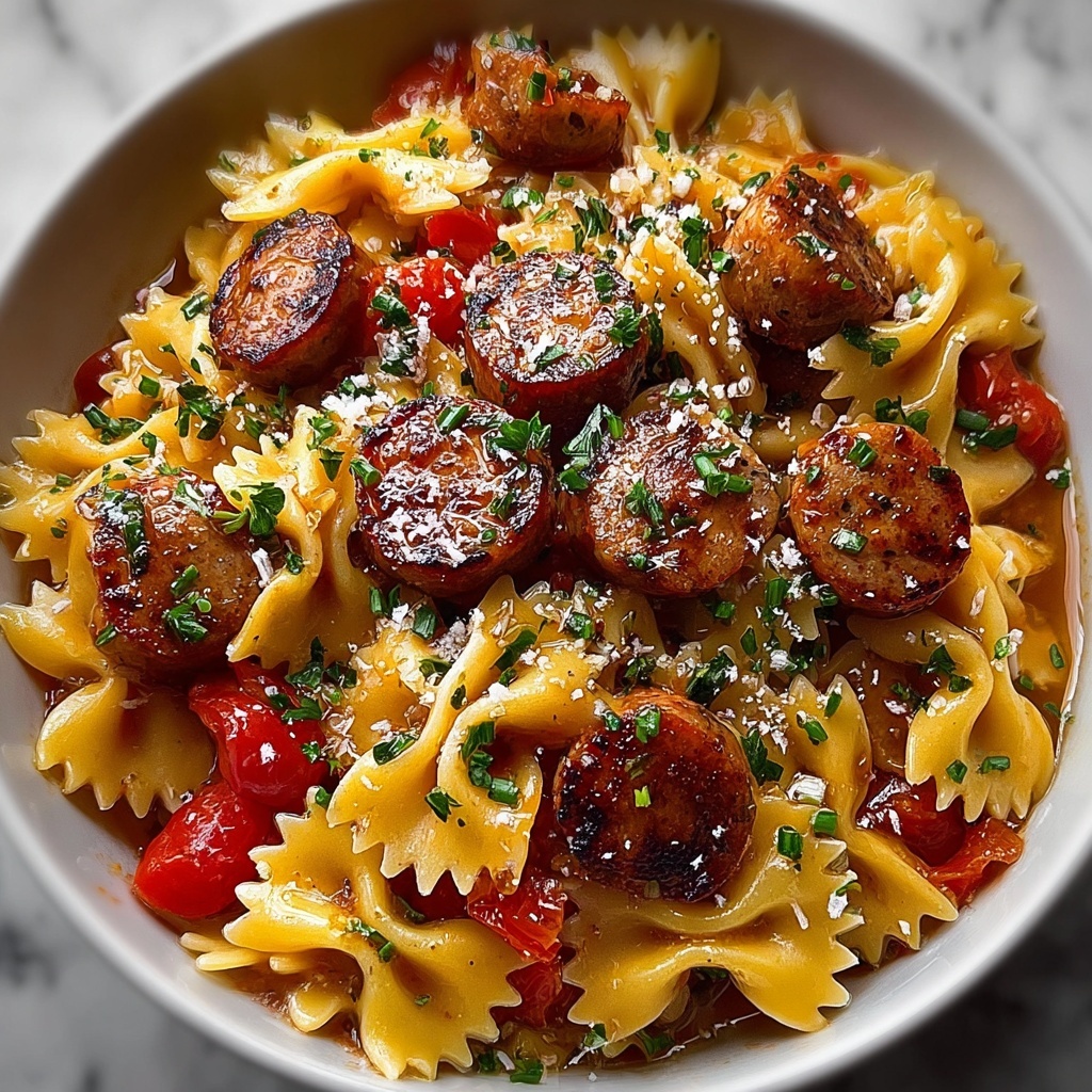 Italian Sausage Bow Tie Pasta Recipe - Recipe Image