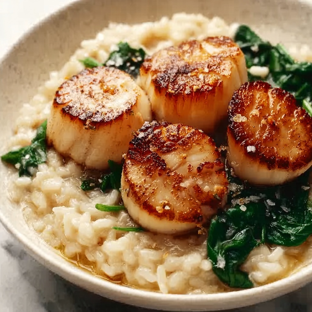 Brown Butter Scallops with Parmesan Risotto Recipe - Recipe Image