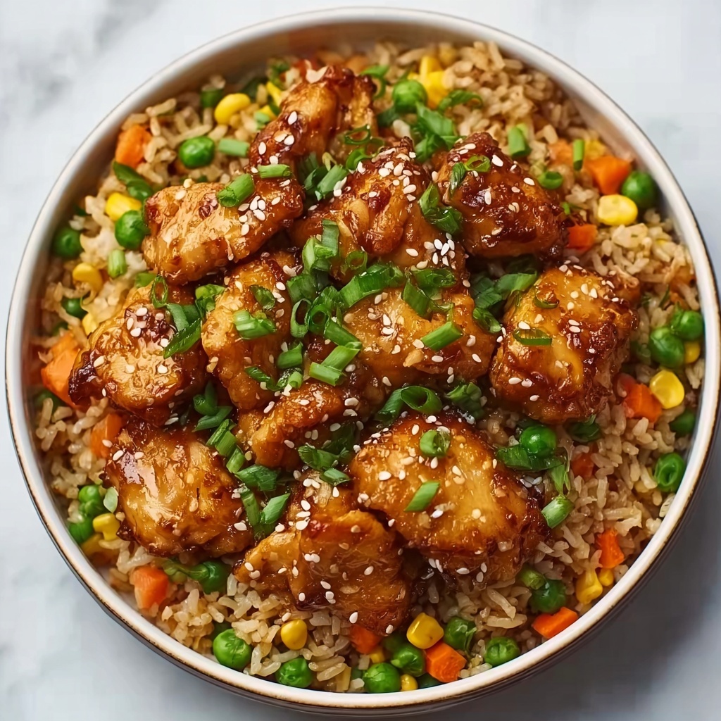 High Protein Crispy Garlic Chicken Fried Rice Recipe - Recipe Image