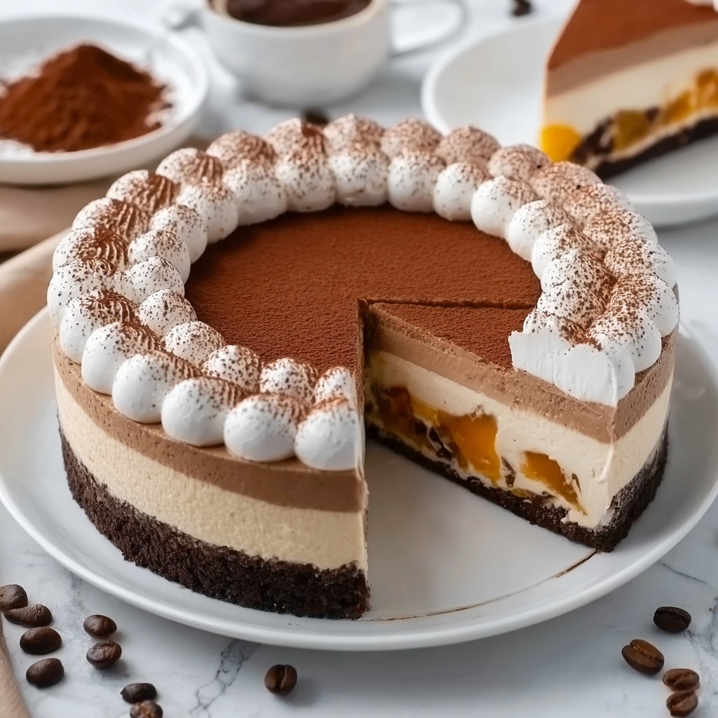 Espresso-Infused Biscuit and Cream Cheese Cake Recipe - Recipe Image