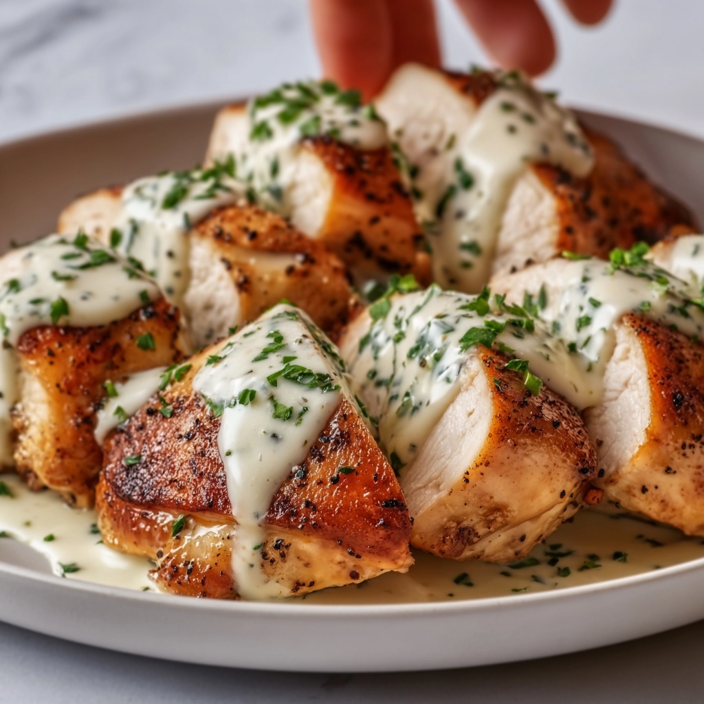 Juicy Baked Caesar Chicken with Parmesan Sauce Recipe - Recipe Image