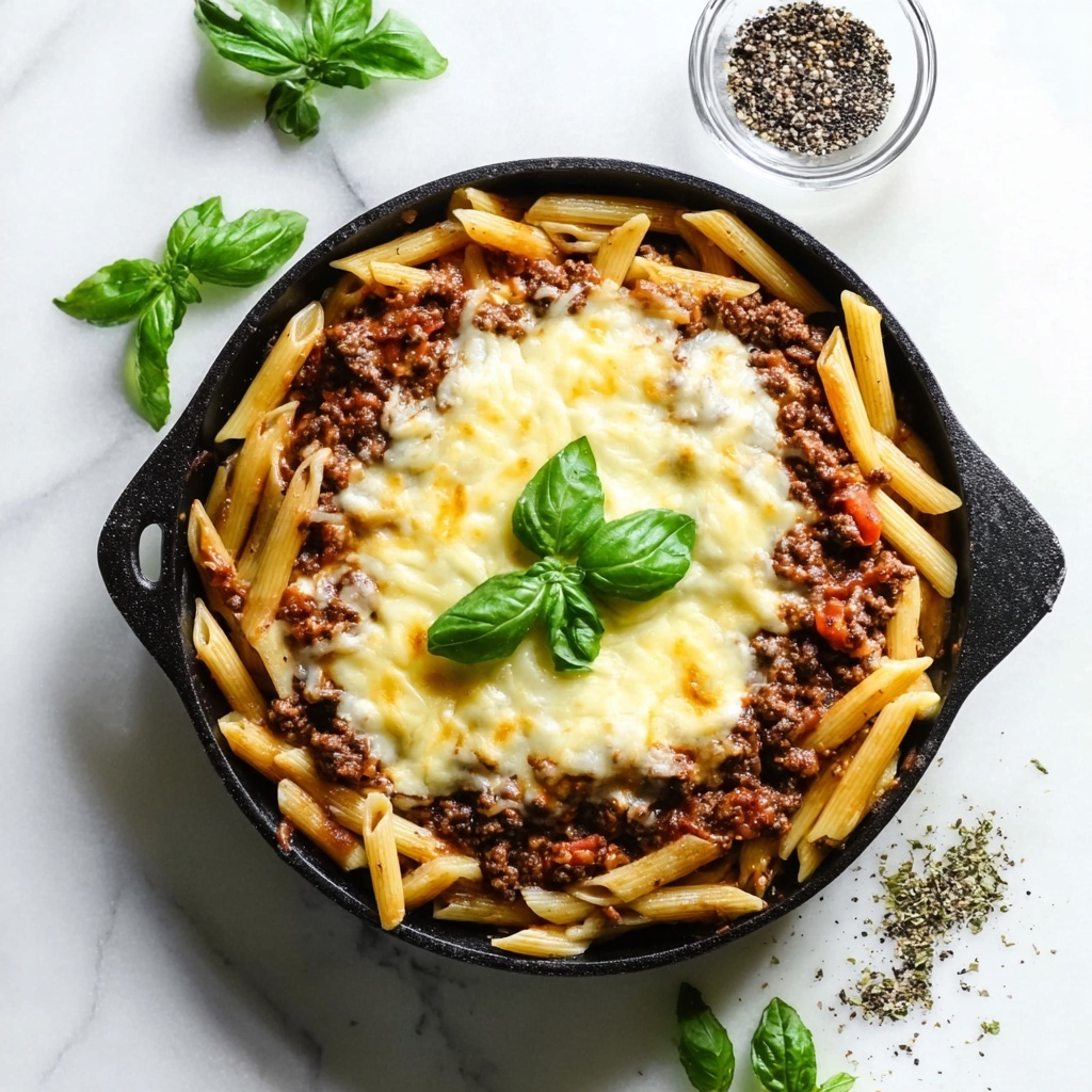 Cheesy Penne with Ground Beef Recipe - Recipe Image