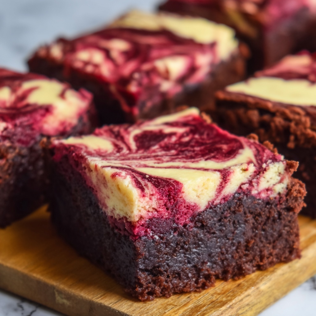 Red Velvet Brownies with Vanilla Cheesecake Swirl Recipe - Recipe Image
