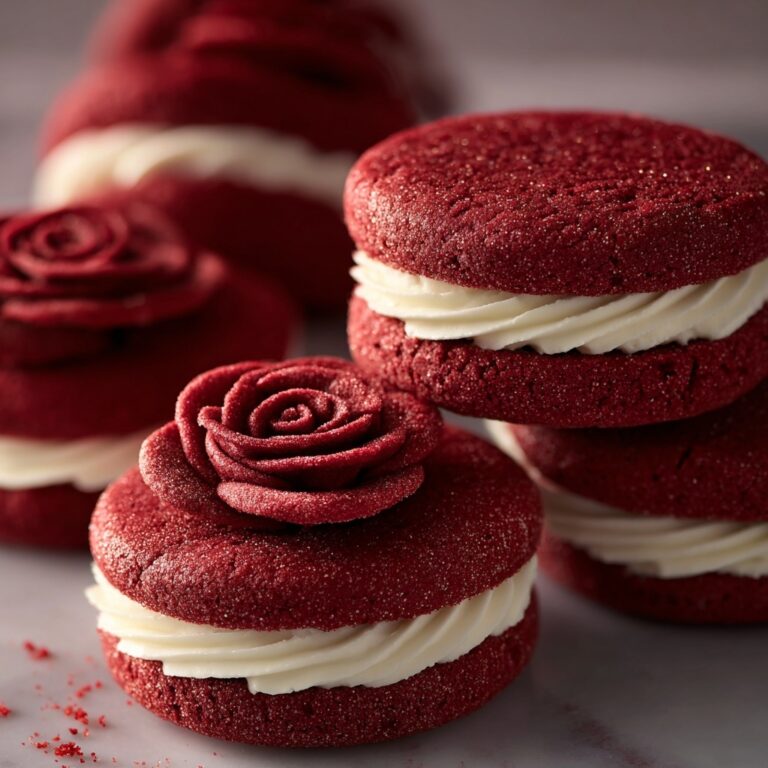 Red Velvet Rose Sandwich Cookies Recipe