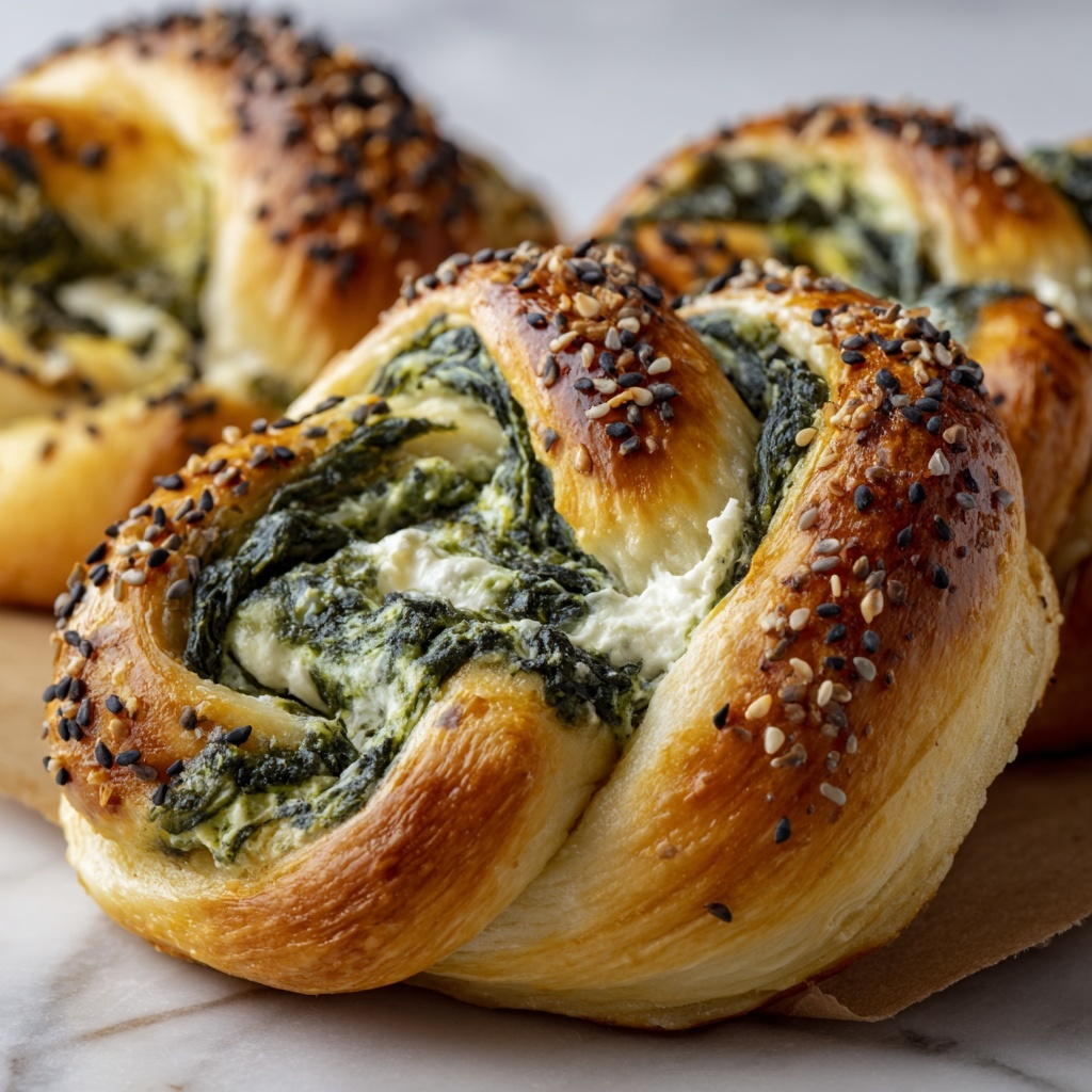 Spinach and Cheese Stuffed Twists Recipe - Recipe Image